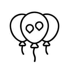 Three festive party balloons with whimsical eyes for fun celebrations