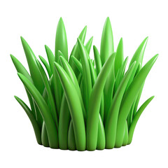 Vibrant green cartoon grass blades isolated on a black background