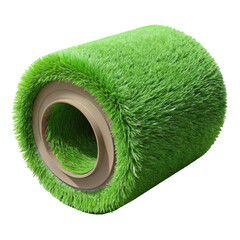 Artificial grass roll with inner tube showing a tunnel of green