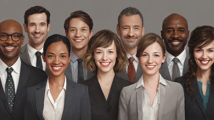 Group of diverse businesspeople smiling