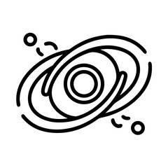 Abstract Black and White Galaxy with Two Planets and Orbital Rings