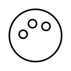 Fototapeta premium Simple bowling ball graphic illustration with three finger holes for bowling