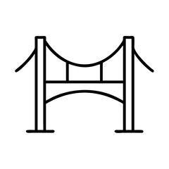 Simple and elegant line drawing of a bridge for easy recognition