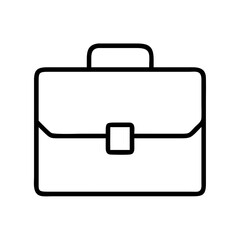 Minimalist line drawing of a briefcase for work or school materials