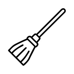 Simple Minimalist Broom Icon Perfect for Cleaning or Halloween Themes