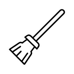 Simple Broom Icon for Cleaning and Sweeping tasks represented in line art