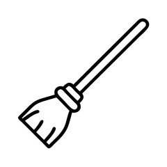 Simple and clean outline illustration of a broom, suitable for various purposes