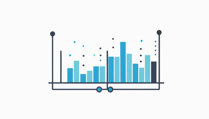 Statistical Bar Graph Illustration for Finance and Marketing