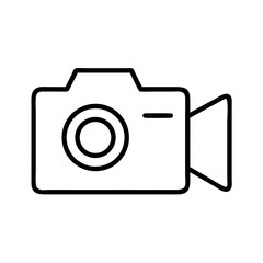 Minimalist camera icon representing both photography and videography functions in one symbol