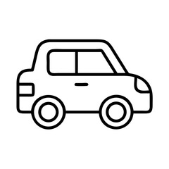 Simple illustration of a car isolated on white background in line art