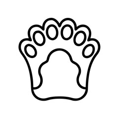 Stylized Black and White Animal Paw Print Icon with Rounded Toes