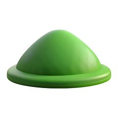 Smooth green dome shaped object with a wide circular base