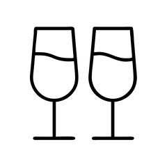 A minimalist illustration of two wine glasses, ready for a celebration