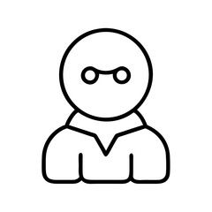 Simple Vector Image of a Mysterious Character with Covered Face and Minimalist Design