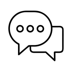 Conversations and communication represented by two minimalist speech bubbles with ellipsis