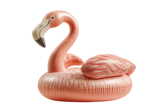 PNG Giant pink flamingo inflatable pool float on white background