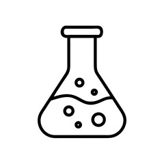 Chemical Experiment in Glass Flask with Bubbles for Scientific Research