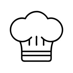 Chef's Hat Outline Icon Representing Culinary Expertise and Professional Cooking Symbol