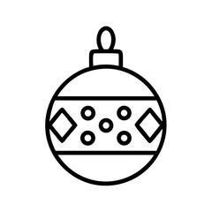 Ornamental Christmas bauble with circles and squares in a simple vector