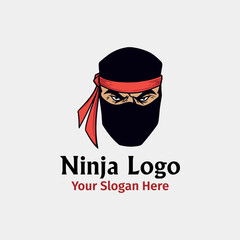 ninja martial arts logo design vector