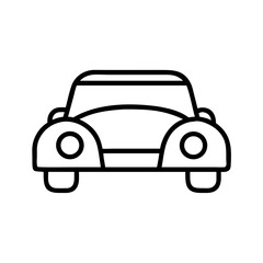 Simple Black and White Car Outline Icon Front View Design Element