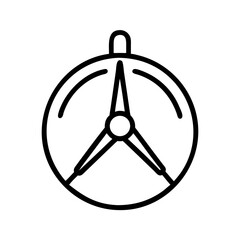 Minimalist black and white drawing of a compass navigation tool guide