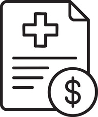 Obraz premium Medical Bill Icon Showing Healthcare Costs and Financial Aspects of Treatment and Insurance Claims Vector Illustration