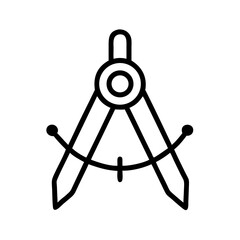 Elegant Minimalist Illustration of a Compass Tool for Geometry and Design