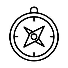 Stylized Compass Icon Representing Navigation, Exploration, and the Guiding of Journeys