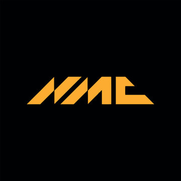 nmc text logo design vector