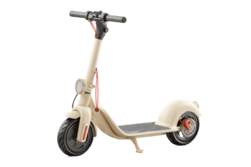 PNG Modern beige electric scooter with red accents on white background