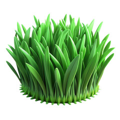 Lush green grass blades forming a dense circular mound