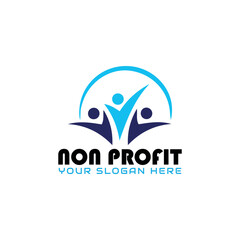 non profit charity logo design vector