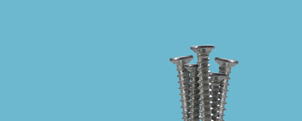 bolt group in side view on blue background