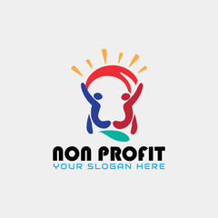 non profit charity logo design vector