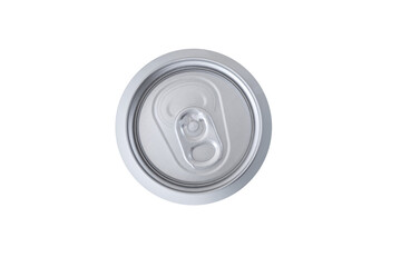 Close-up of the top of a soda/beer can, with transparent background PNG