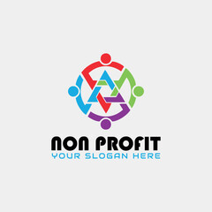 non profit charity logo design vector