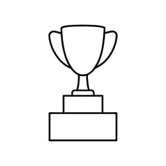 Line art trophy icon vector illustration