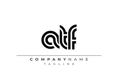 ATF Creative Unique Modern Letter Logo Design. Stylized logo featuring a unique letter design, presenting abstract minimalist aesthetics and modern appeal.