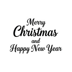 Merry Christmas and happy new year silhouette typography design vector illustration