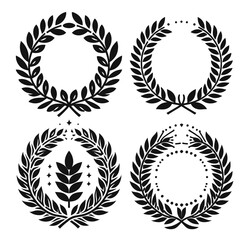 Laurel Wreaths Vector Set – Classic Award and Victory Symbols Collection

