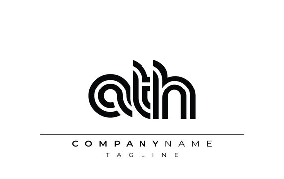 ATH Creative Unique Modern Letter Logo Design. Stylized logo featuring a unique letter design, presenting abstract minimalist aesthetics and modern appeal.