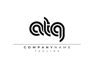 ATQ Creative Unique Modern Letter Logo Design. Stylized logo featuring a unique letter design, presenting abstract minimalist aesthetics and modern appeal.
