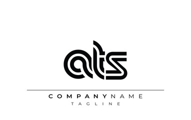ATS Creative Unique Modern Letter Logo Design. Stylized logo featuring a unique letter design, presenting abstract minimalist aesthetics and modern appeal.