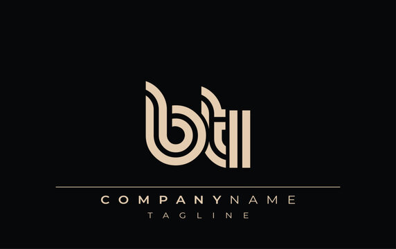BTI Creative Unique Modern Letter Logo Design. Stylized logo featuring a unique letter design, presenting abstract minimalist aesthetics and modern appeal.