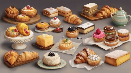 assortment of pastries, no logos, no brands