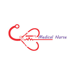 medical health care nurse logo design vector