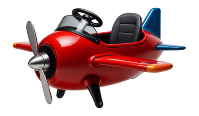 Miniature airplane ride with rotating propellers for outdoor carnivals