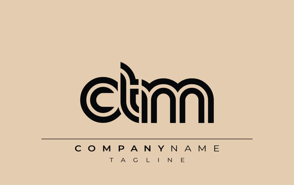 CTM Creative Unique Modern Letter Logo Design. Stylized logo featuring a unique letter design, presenting abstract minimalist aesthetics and modern appeal.
