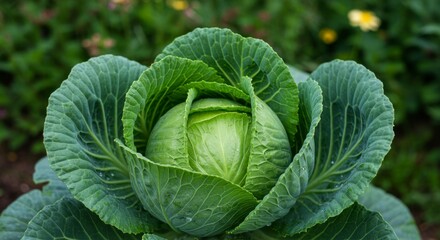 Fototapeta premium Fresh head of cabbage (1)